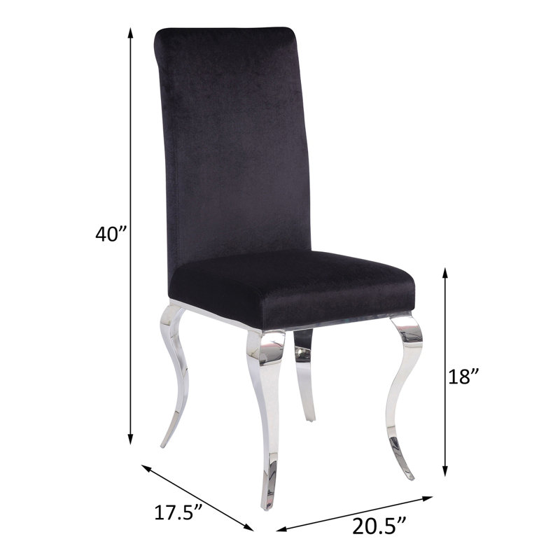 Ensemble de 2 chaises d'appoint noires et chromées à dossier serré