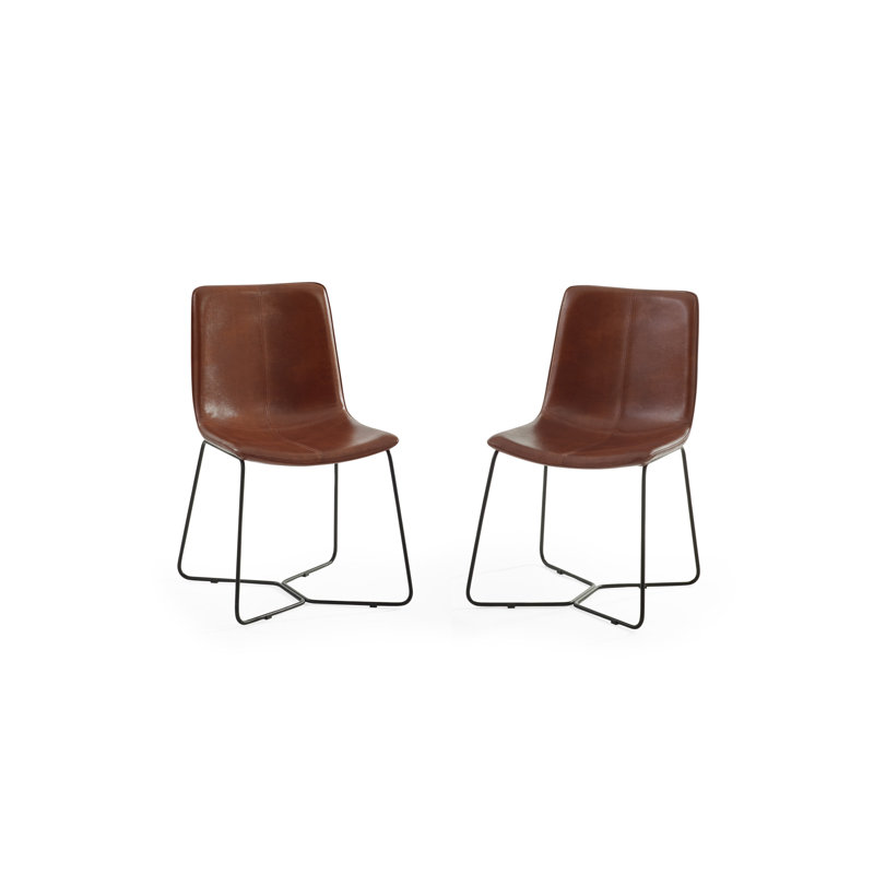 Anaysia 47cm H Upholstered Side Chair in Brown