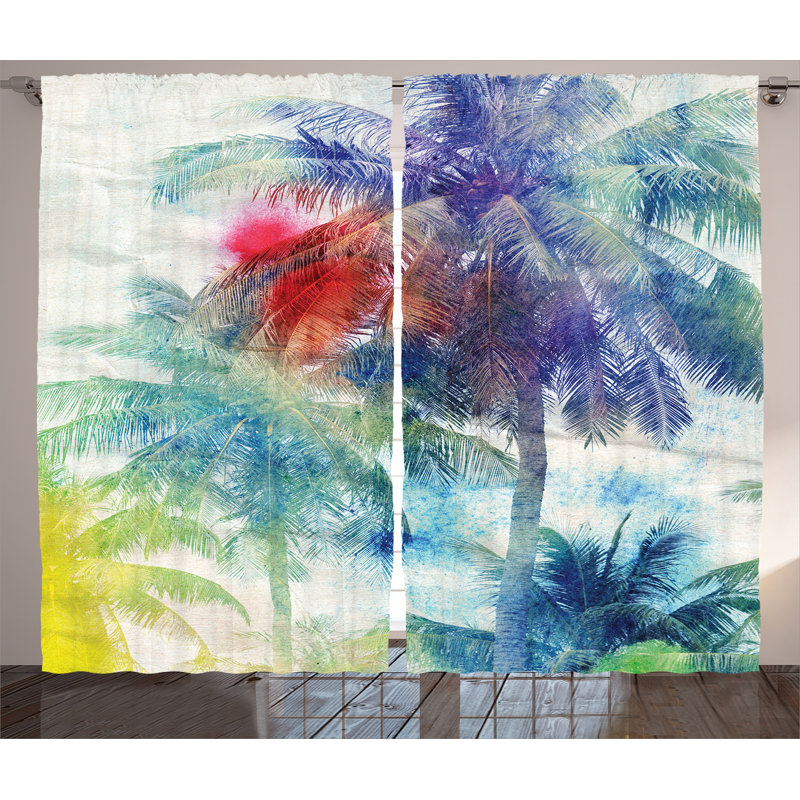 Ardina Semi Sheer Curtain Pair, 54" W x 96" L