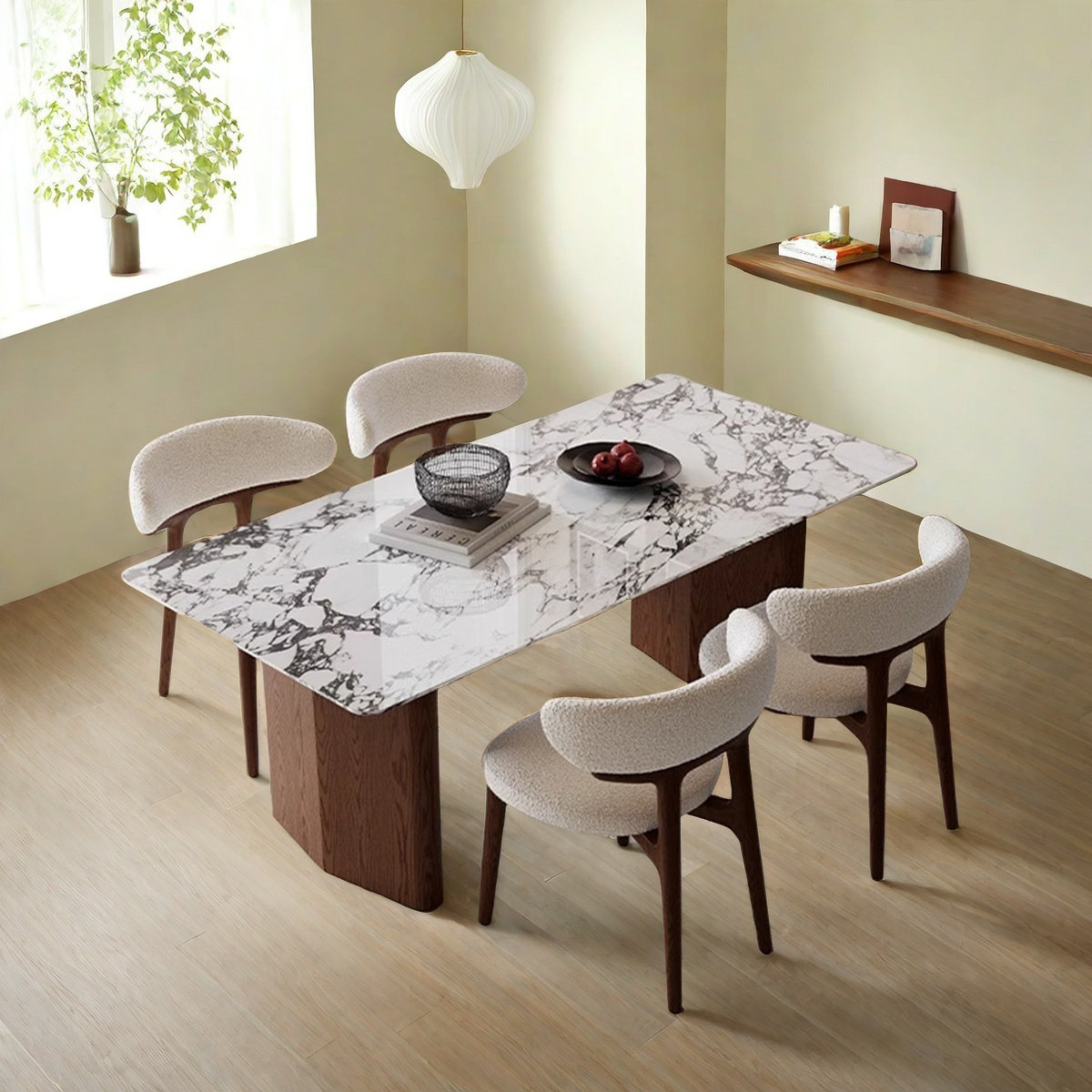 ALLNICEDT Modern Simple Luxury Faux Marble Dining Table Sets Wayfair