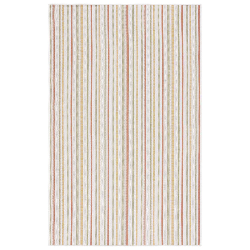 Tapis d'intérieur / extérieur tissé à la machine Aramantha - beige / jaune rouille / vert, Tapis de couloir 2 pi 3 po x 8 pi