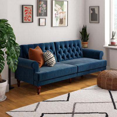 Cassidy Twin 83.5'' Velvet Convertible Sofa