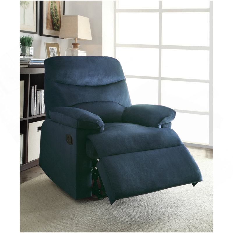 Fauteuil inclinable bleu avec accoudoirs coussinés, Bleu