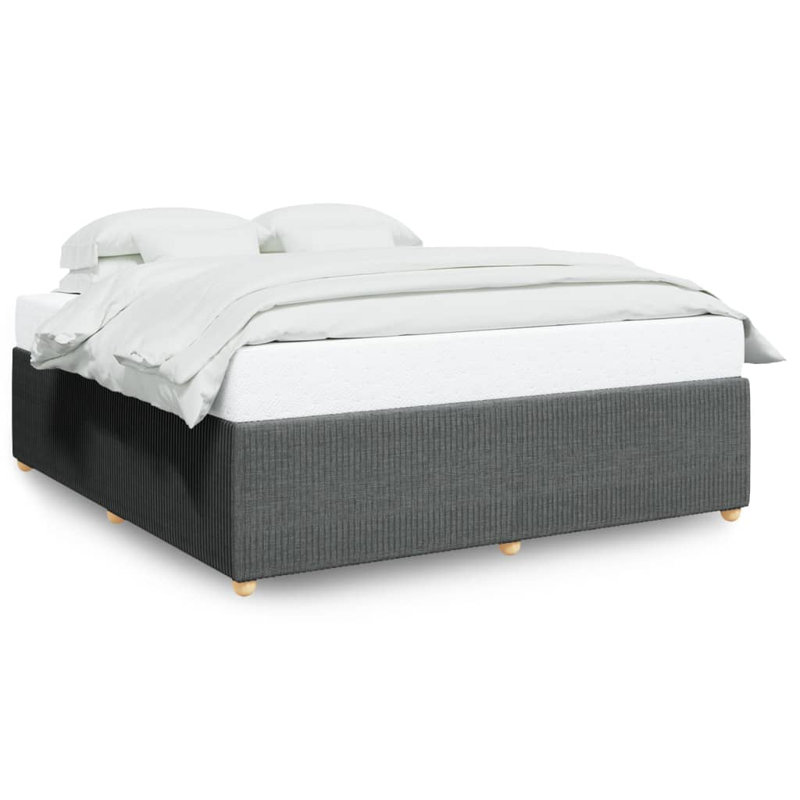 Structure de lit Latitude Run® sans tissu pour matelas, Gris foncé, Très grand californien