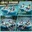 2-Person Inflatable River Tube Float With Built-In Storage Bag For Ice, Double Pool Lounge Chair With Backrest & Cup Holders, Breathable Water Floating Raft For Pool Lake Beach Summer Water Party, 2 Pattern Options.-129165012