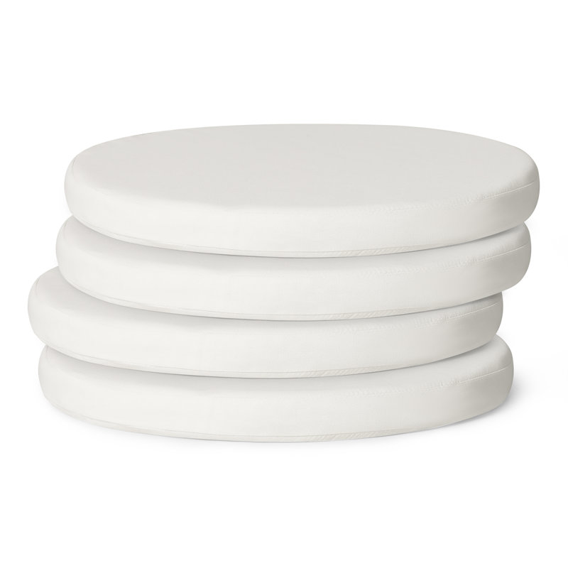  Patio Dining Chair Cushion, White, 16" W x 16" D