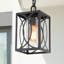 1 suspension DEL extérieure à 1 lumière, verre transparent noir brossé, culot E26, pour endroits humides (lot de 1)