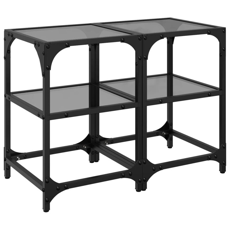Cuerdas Coffee Table with Storage, 45cm H x 30cm L x 30cm W, Black