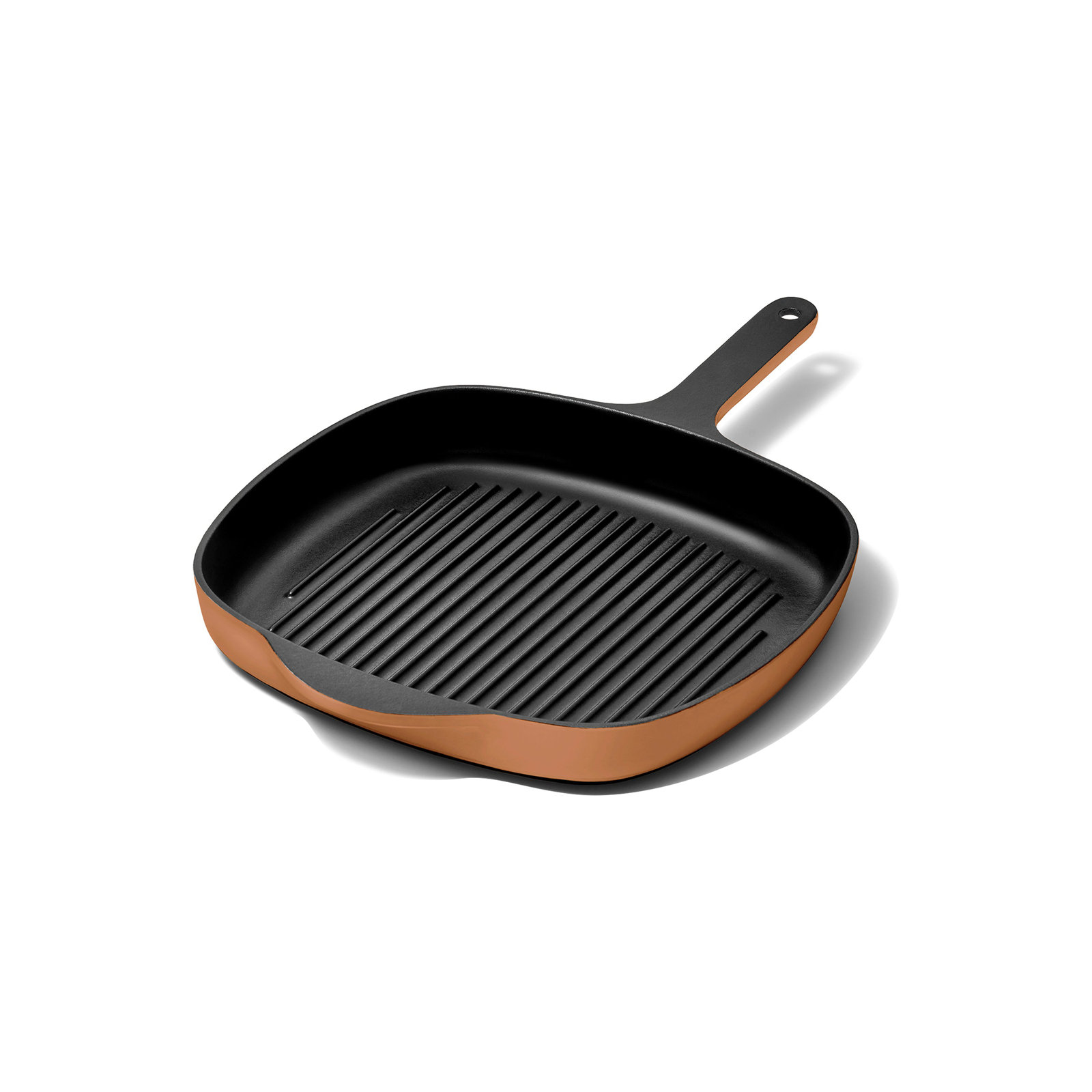 10.5" Enameled Cast Iron Grill Pan, Rust