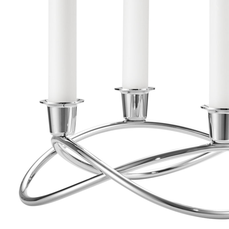 Season 3.54" Stainless Steel Tabletop Candelabra, Stainless Steel