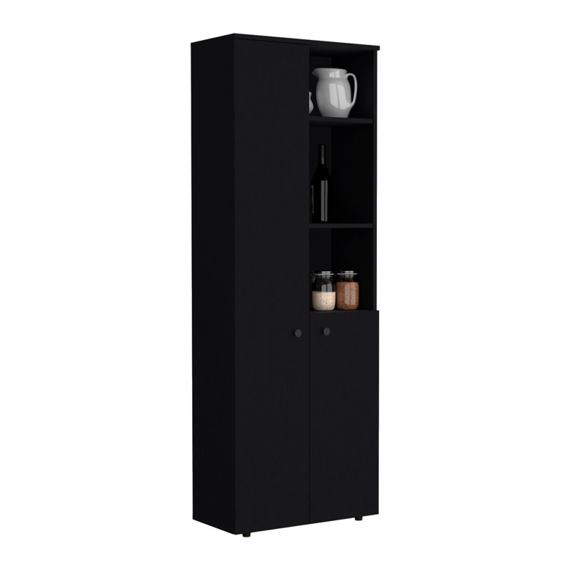 2-Door Kitchen Cabinet, Black