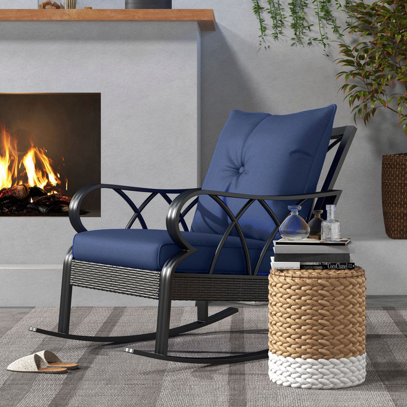 Chaise berçante pour l'extérieur, Bleu
