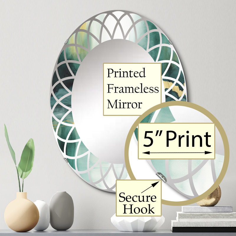 Elderfield - Miroir mural moderne ovale, 30 po x 20 po