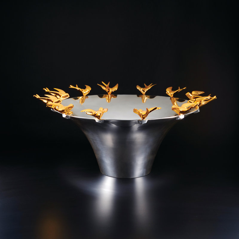 Bol décoratif en métal « Posh and luxe » en argent/or