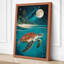 Turtle Under Moonlight Coastal - Wrapped Canvas-460059520-460059532