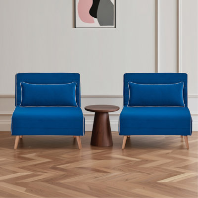 Ensemble de canapé-lit pliable en velours moderne de 2, réglable en 3 positions, dossier, convertible en lits simples en 10 secondes, comprenant des oreillers et un mobilier de salon peu encombrant.
