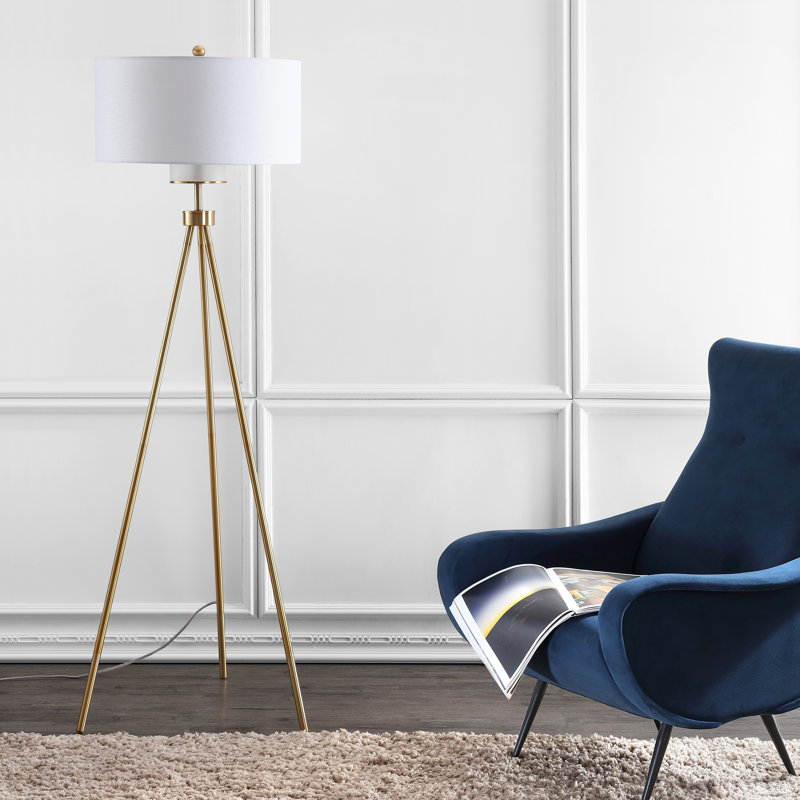 Enrica 167.64" Brass Tripod Floor Lamp