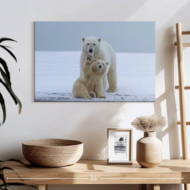 Brampt Polar Bear Waving, 16" H x 24" W