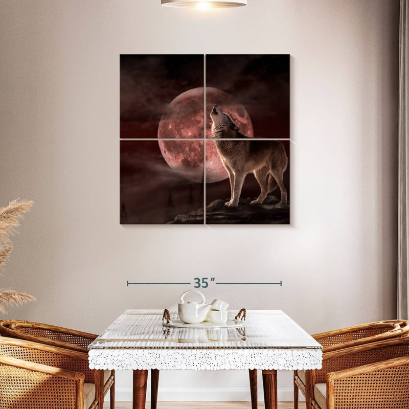 Brampt Wolf Moon Howling, 38" H x 38" W