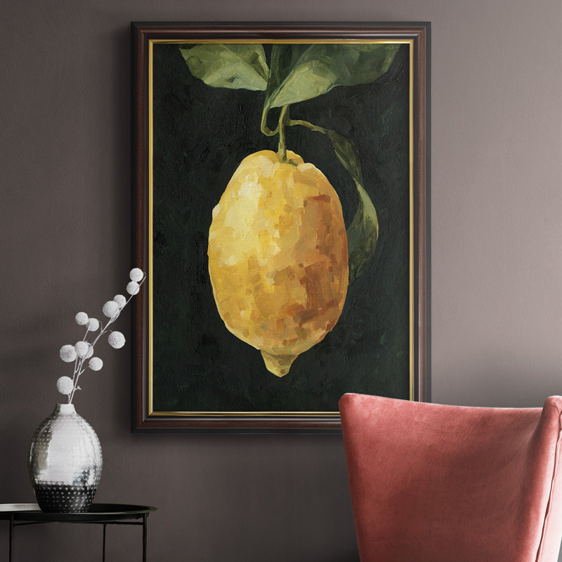 Citron foncé I - peinture sur toile encadrée, H 36 po x l 24 po x P 2,5 po