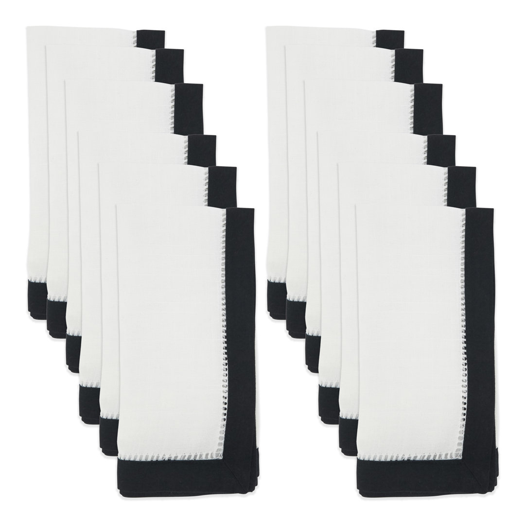 Umana Color Block Charm Two-Tone Hemstitch Napkin (Set Of 12) 20S (Set of 12) Ebern Designs 