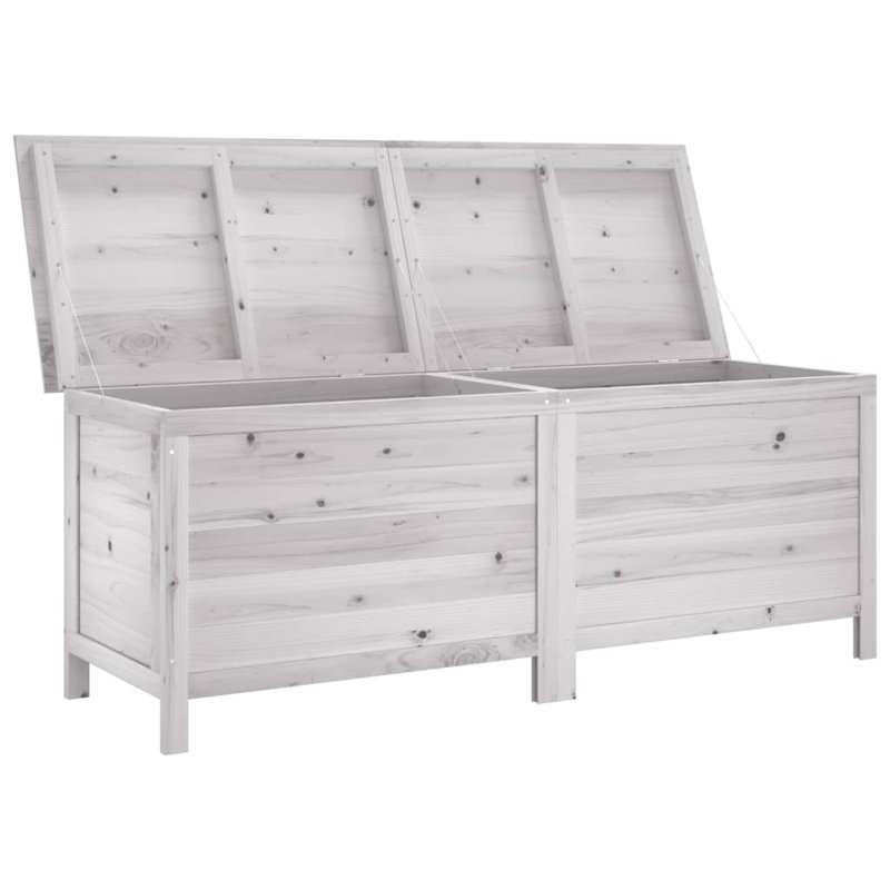 Ebern Designs Malynda 150cm W Fir Solid Wood Deck Box, White