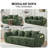 Modern Modular Sectional Sofa - Ultra Soft Chenille Green Boneless Couch, Cloud Couches for Living Room with Comfy Seat, Side Storage Pocket & No Assembly Required (4-Seats)-1541952812