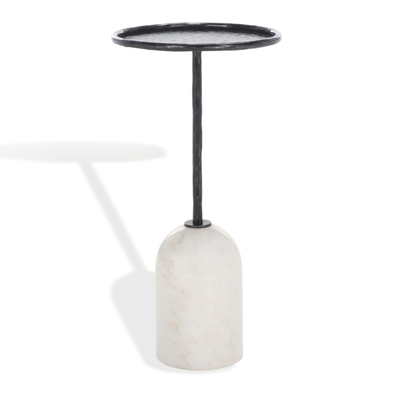 Tanyarose Metal And Marble Drink Table, Black/White