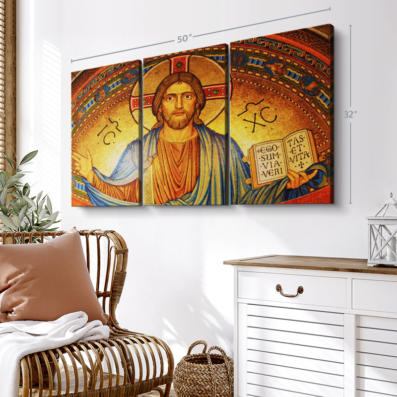 «Jesus russe» sur toile, H 32 po x l 50 po x P 1,25 po