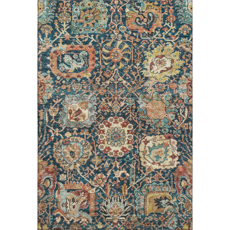 Premium Machine Washable Wayne AMF1101 Damask Rug, Rectangle 2 pi 6 po x 3 pi 10 po