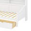 Lit de jour avec tiroirs de rangement et tablettes de tête de lit, lit de jour en bois de style rétro-75024622