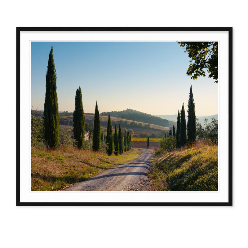 Lost In Tuscany - Picture Frame Photograph on Paper , 33" H x 47" W, Black Framed