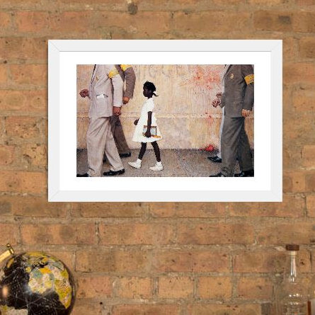 Le problème que nous vivons tous (Ruby Bridges) par Norman Rockwell - impression, H 16 po x l 24 po, Impression encadrée