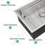 Évier de cuisine encastrable 33 po - 33 po x 19 po x 10 po à évier simple en acier inoxydable calibre 16