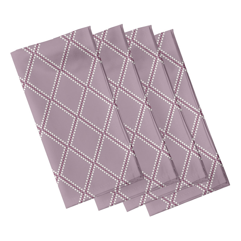 Lateasa Polyester Geometric Square Napkin, Lavender