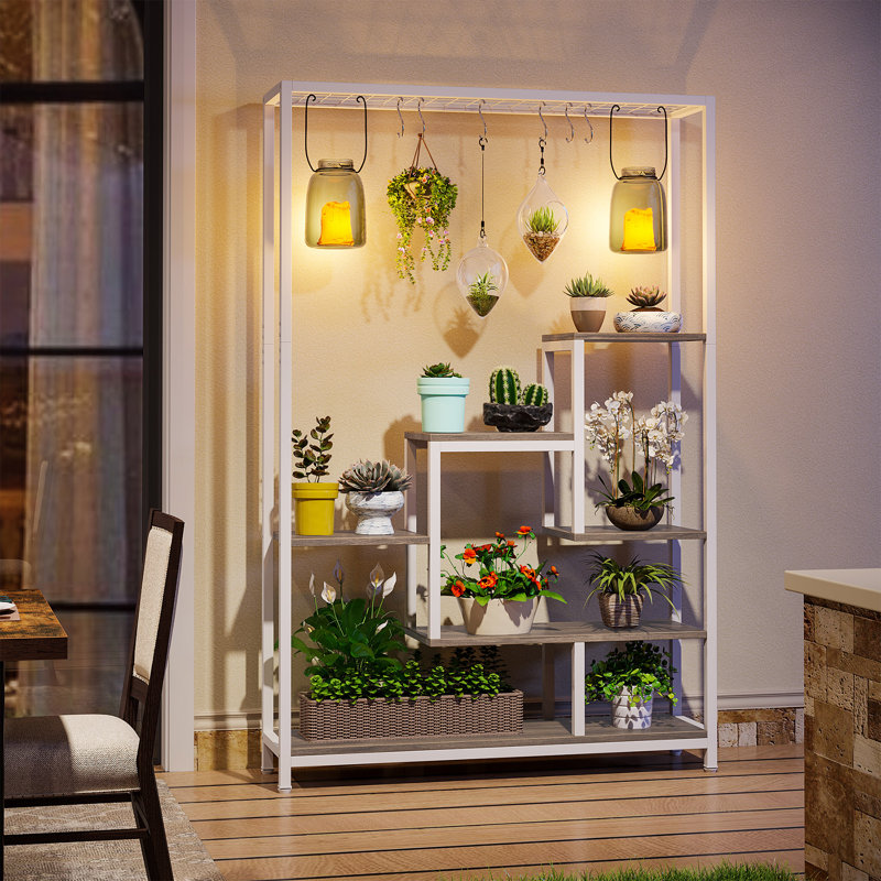 Altonya Plant Stand, White/Grey