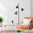 Modern Floor Lamp with Metal Body, Black & Gold, 20.5 in Diameter x 64.2 in Height | 3 x E27 Socket (Max 40W) | Stylish & Elegant Design for Living Room, Bedroom, and Office | Scandinavian Glam Décor