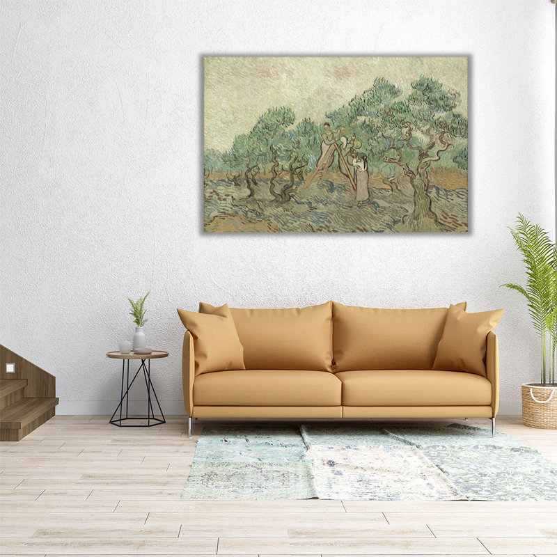 The Olive Orchard, 1889 - reproduction d'art sur toile, H 32 po x l 48 po