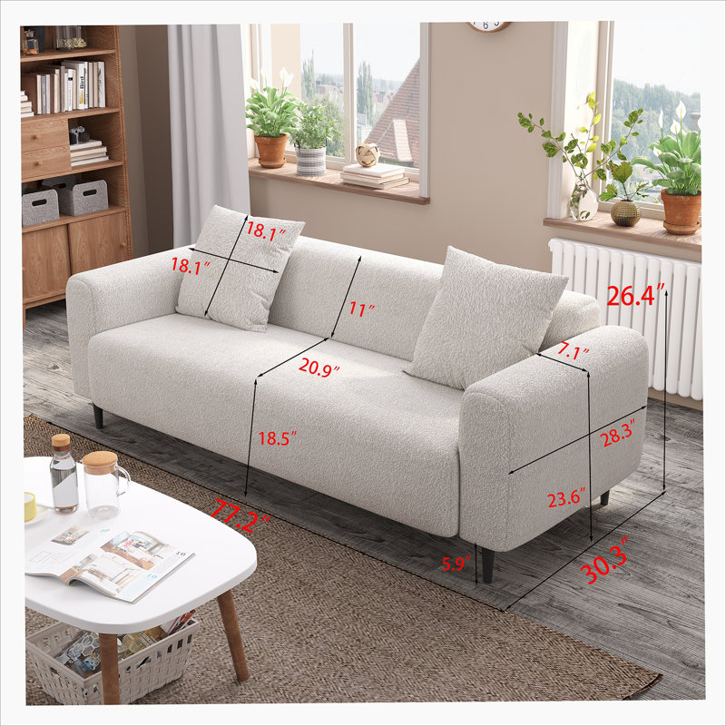 77.2? Large size two Seat Upholstered Sofa