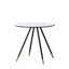 Pala 4 Person Dining set - a Round Wooden Dining Table with Metal Legs and a Set of 4 Quilted Velvet Dining Chairs for Dining Room - Modern Dining Table Set-70560332-70560331