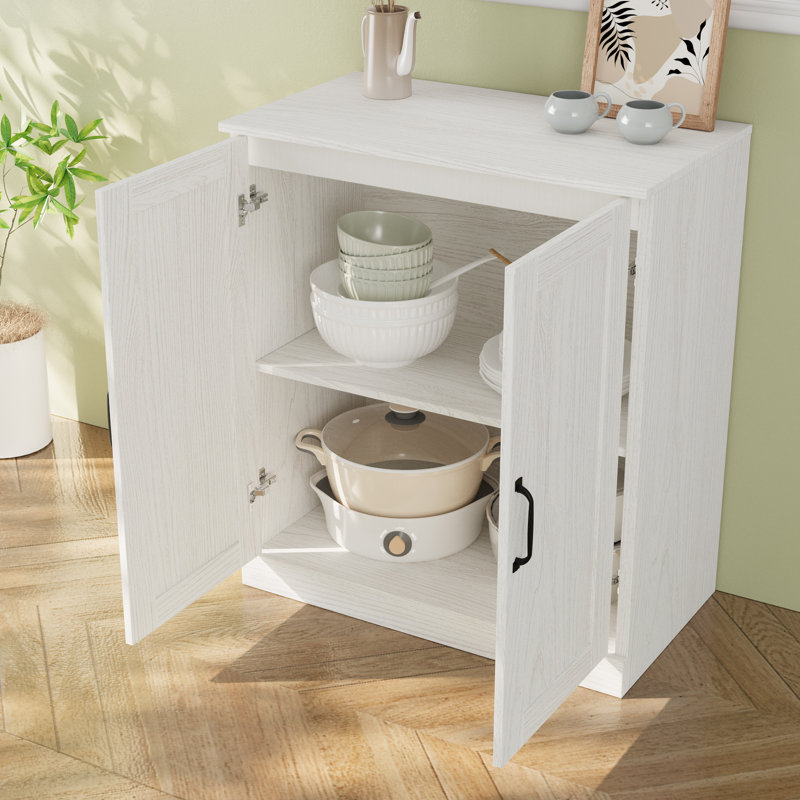 Garde-manger 71 po avec bibliothèques, meuble télé de ferme de 118,11 po de large pour téléviseur de 75 po ou moins, Blanc