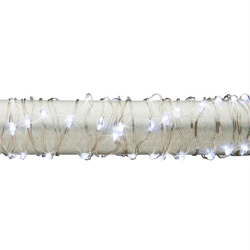 5 Ft Battery Operated Cool White Micro Light Strings On Gold Wire