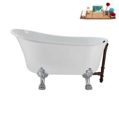 51.2'' x 25.6'' Soaking Acrylic Bathtub