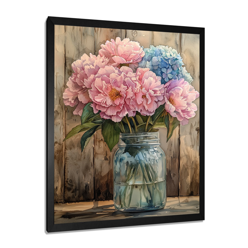 Brambach - salon d'art mural floral, Reproduction encadrée d'une seule photo, Noir, noir, noir, noir, H 20 po x l 12 po