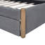 Lit plateforme simple tapissier avec pieds de support en bois et lit gigogne simple, gris-98356679