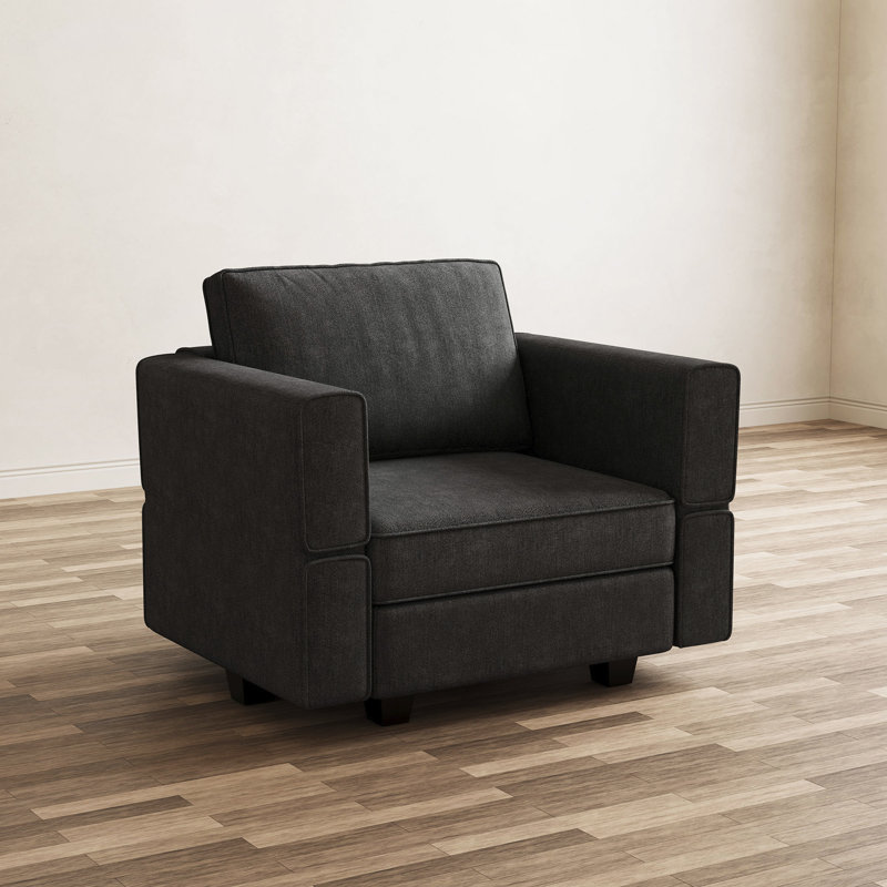 Clearance-Upholstered Accent Armchair With Storage, Blue
