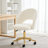 Hollow-Out Back Leisure Upholstered Accent Chair with Gold Metal Base Height Adjustable  Cute Upholstered Office Chair Vanity Chair with Wheels-1336424731-1336424729