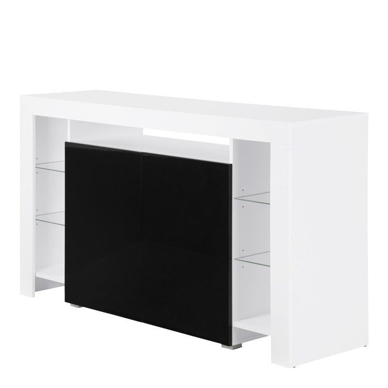 Riddick 150.5cm Sideboard, Black, Without Led Lighting