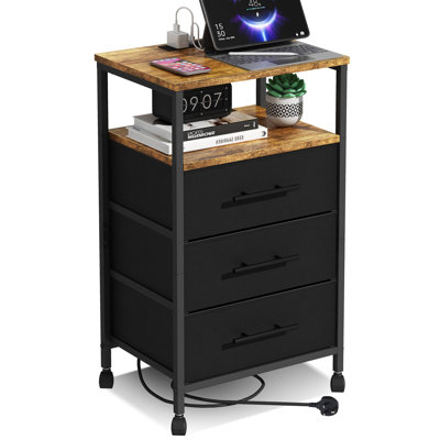 40cm W Metal Bedside Table