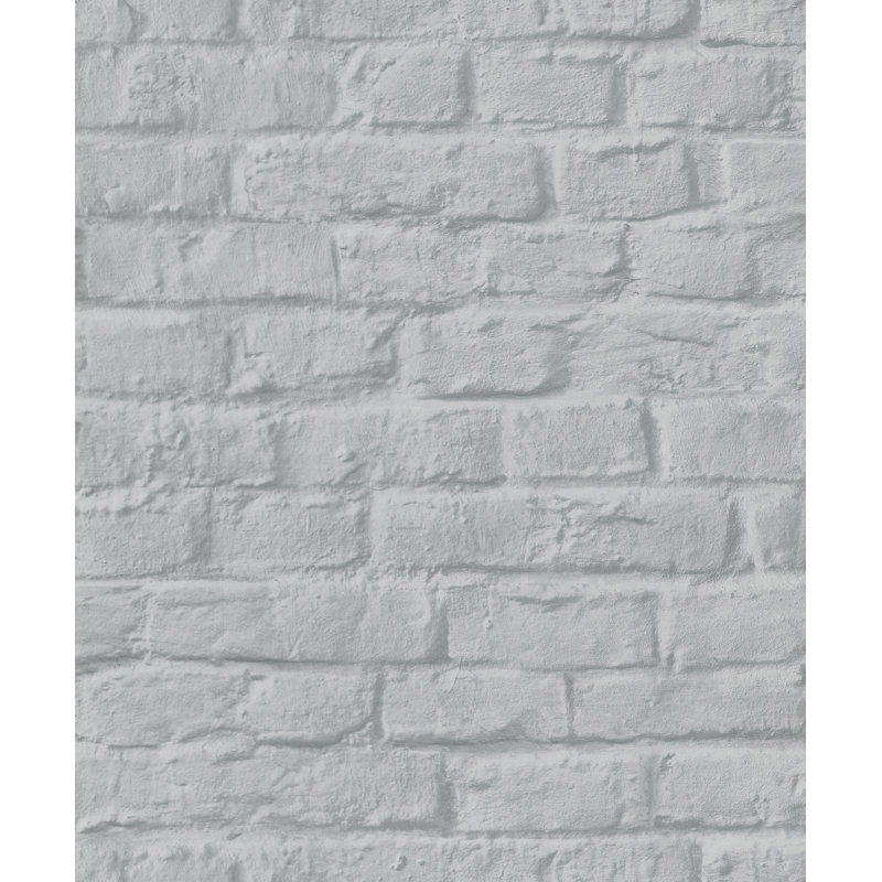 Loudoun Exposed Brick Design 10.05m x 53cm Wallpaper Roll, Grey